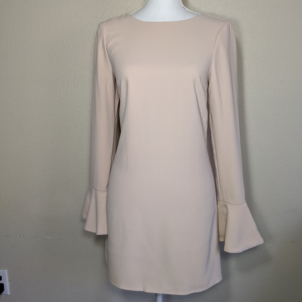 Marciano Sheeta Mini Dress V Back Suede Cream XS